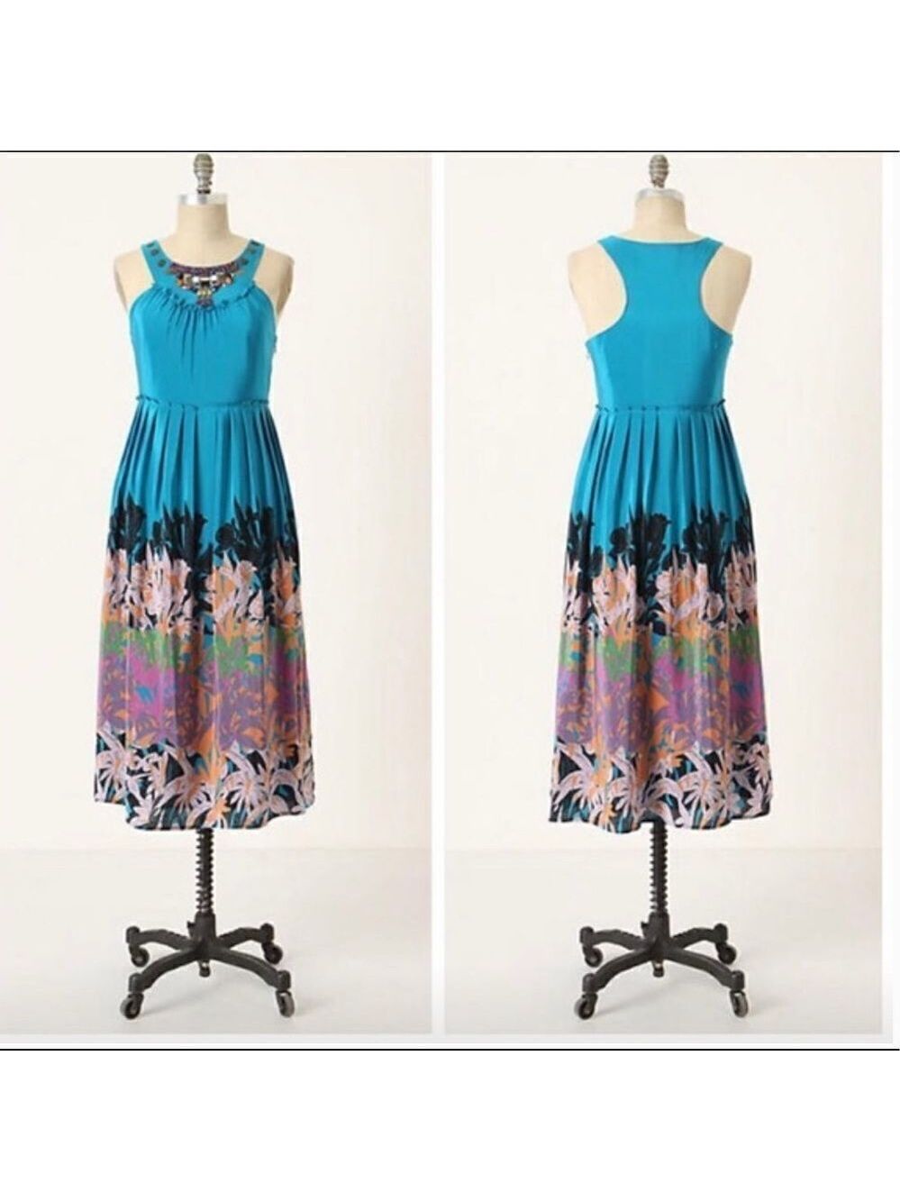 Anthropologie Moulinette Soeurs Island Nightfall Silk Midi Dress